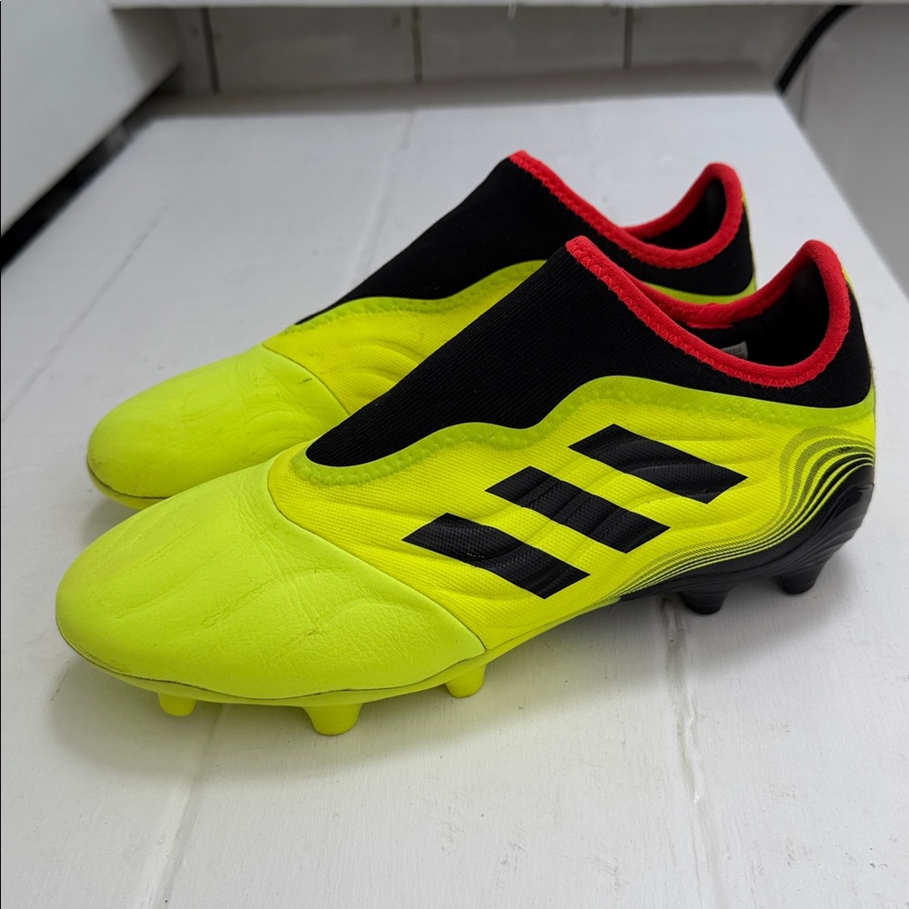 Adidas Neon Yellow and Black Cleats. Worn for one game. Size 7.5